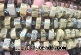 NGBS224 15 inches 10*14mm - 12*16mm faceted nuggets green dragon jasper beads
