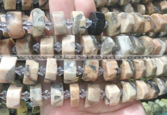 NGBS228 15 inches 10*14mm - 12*16mm faceted nuggets feldspar beads