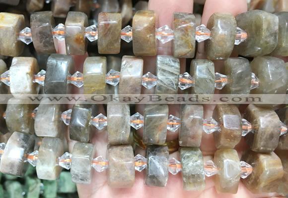 NGBS233 15 inches 10*14mm - 12*16mm faceted nuggets sunstone beads