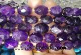NGBS238 15 inches 8*12mm - 12*16mm faceted nuggets amethyst beads