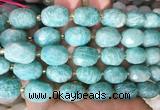 NGBS240 15 inches 8*12mm - 12*16mm faceted nuggets amazonite beads