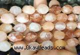 NGBS243 15 inches 8*12mm - 12*16mm faceted nuggets red gum flower crystal beads