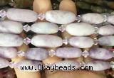 NGBS253 15 inches 8*20mm - 12*30mm faceted nuggets lepidolite beads