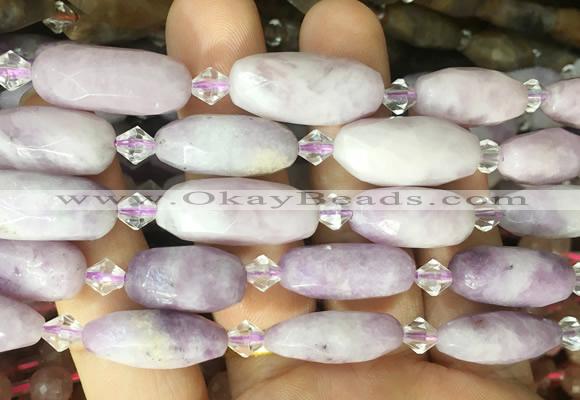 NGBS253 15 inches 8*20mm - 12*30mm faceted nuggets lepidolite beads