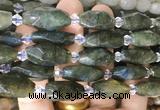 NGBS255 15 inches 8*20mm - 12*30mm faceted nuggets labradorite beads