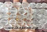 NGBS277 15 inches 10*14mm - 12*16mm faceted nuggets white crystal beads wholesale