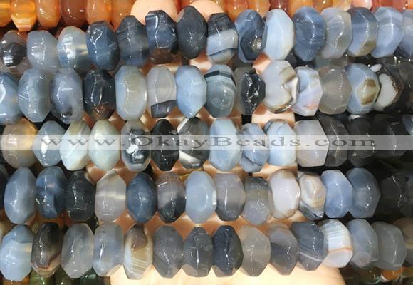 NGBS296 15 inches 8*14mm - 10*16mm faceted nuggets agate beads wholesale