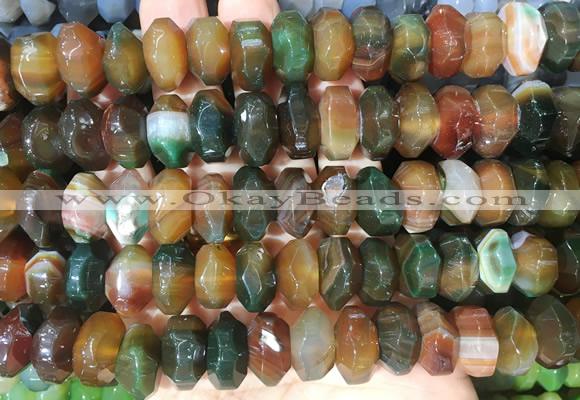 NGBS307 15 inches 8*14mm - 10*16mm faceted nuggets agate beads wholesale
