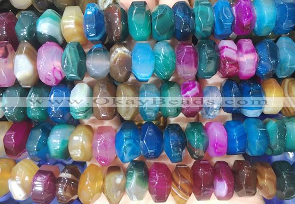 NGBS309 15 inches 8*14mm - 10*16mm faceted nuggets agate beads wholesale