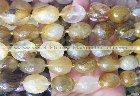 NGBS347 15 inches 13*18mm - 18*25mm nuggets yellow gum flower crystal beads wholesale