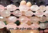 NGBS362 15 inches 13*18mm - 15*20mm faceted nuggets rose quartz beads wholesale NGBS362 15 inches 13*18mm - 15*20mm faceted nuggets rose quartz beads wholesale