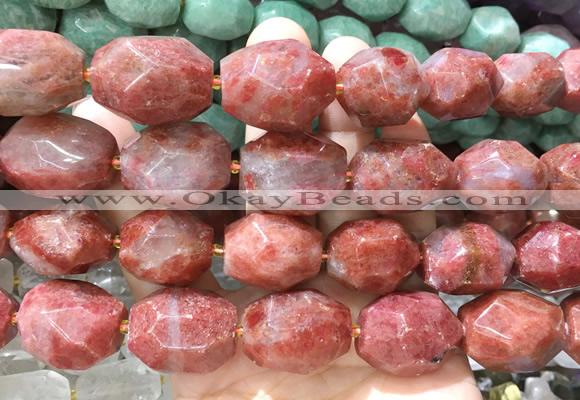 NGBS364 15 inches 13*18mm - 15*20mm faceted nuggets rhodonite beads wholesale