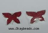 NGC309 22*30mm carved butterfly agate gemstone connectors