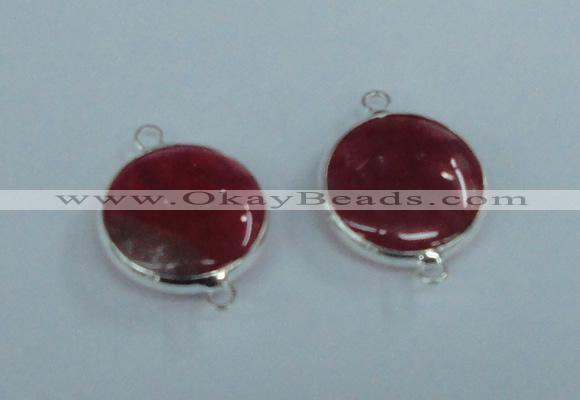 NGC386 18mm flat round agate gemstone connectors wholesale