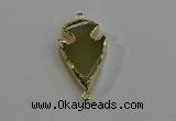 NGC5051 20*35mm – 25*40mm arrowhead lemon quartz connectors