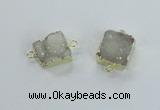 NGC511 15*16mm - 16*17mm freeform druzy agate connectors