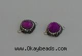 NGC5226 12mm - 14mm freeform druzy agate connectors wholesale