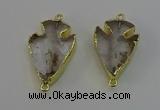 NGC5375 20*35mm - 25*40mm arrowhead white crystal connectors