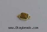 NGC5861 10*12mm rectangle plated druzy agate connectors wholesale