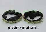 NGC948 45*65mm - 70*90mm freeform druzy agate connectors
