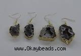 NGE146 15*20mm - 20*30mm freeform druzy agate gemstone earrings