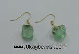 NGE175 8*10mm - 10*12mm nuggets fluorite earrings wholesale