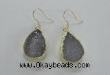NGE46 15*20mm - 16*22mm teardrop druzy agate earrings