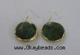 NGE59 30mm flat round agate gemstone earrings wholesale