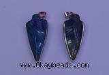 NGP2061 15*40mm - 18*45mm arrowhead striped agate pendants