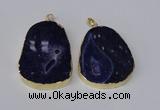 NGP2216 30*40mm - 40*45mm freeform druzy agate gemstone pendants