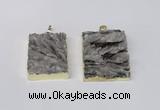 NGP2249 30*40mm - 40*45mm rectangle druzy agate gemstone pendants