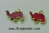 NGP3699 18*30mm - 22*35mm elephant druzy agate gemstone pendants