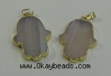 NGP6000 22*40mm - 25*45mm hamsahand agate gemstone pendants