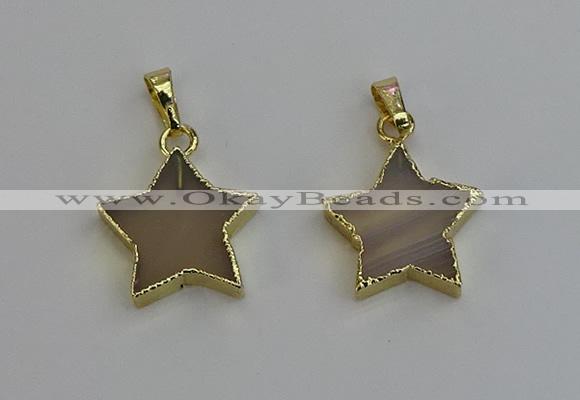 NGP6266 20mm star agate gemstone pendants wholesale