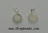NGP6508 15mm - 16mm coin druzy agate pendants wholesale