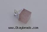 NGP6781 15*22mm cube rose quartz gemstone pendants wholesale