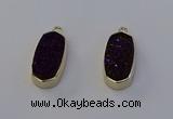 NGP6912 10*22mm - 12*25mm freeform plated druzy quartz pendants