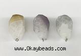 NGP9802 22*35mm - 25*40mm faceted nuggets druzy geode agate pendants