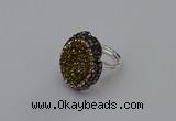 NGR2135 22*28mm - 22*30mm flower plated druzy agate rings