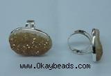 NGR61 25*30mm - 30*40mm freeform plated druzy agate rings