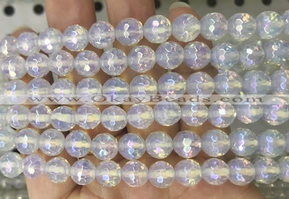 OPBS17 15 inches 8mm faceted round AB-color opalite beads wholesale