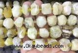 OPBS21 15 inches 12*16mm - 13*18mm faceted nuggets yellow opal beads