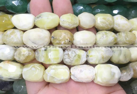 OPBS22 15 inches 12*16mm - 13*18mm faceted nuggets yellow opal beads