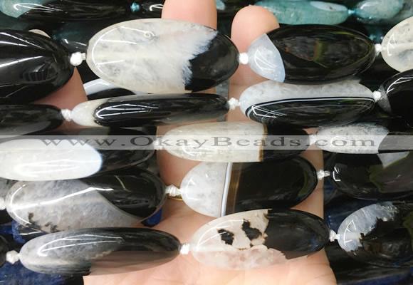 OVBS41 15 inches 20*40mm oval Agate gemstone beads wholesale