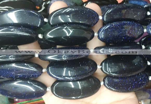 OVBS68 15 inches 20*40mm oval blue sandstone gemstone beads wholesale