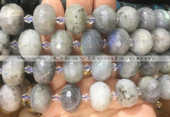RBBS21 15 inches 13*18mm faceted rondelle labradorite gemstone beads