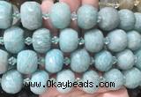 RBBS23 15 inches 13*18mm faceted rondelle amazonite gemstone beads