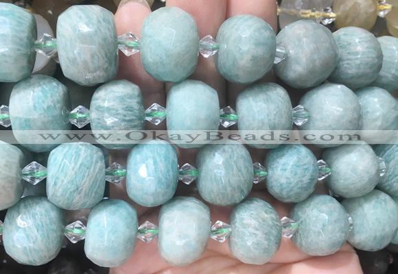RBBS23 15 inches 13*18mm faceted rondelle amazonite gemstone beads