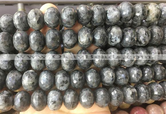 RBBS39 15 inches 12*16mm faceted rondelle black labradorite beads wholesale
