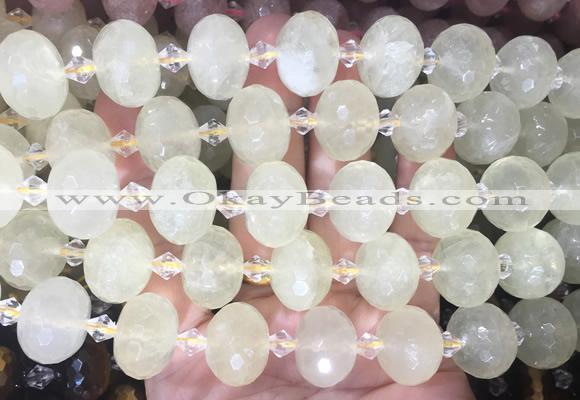 RBBS45 15 inches 13*18mm faceted rondelle lemon quartz beads wholesale